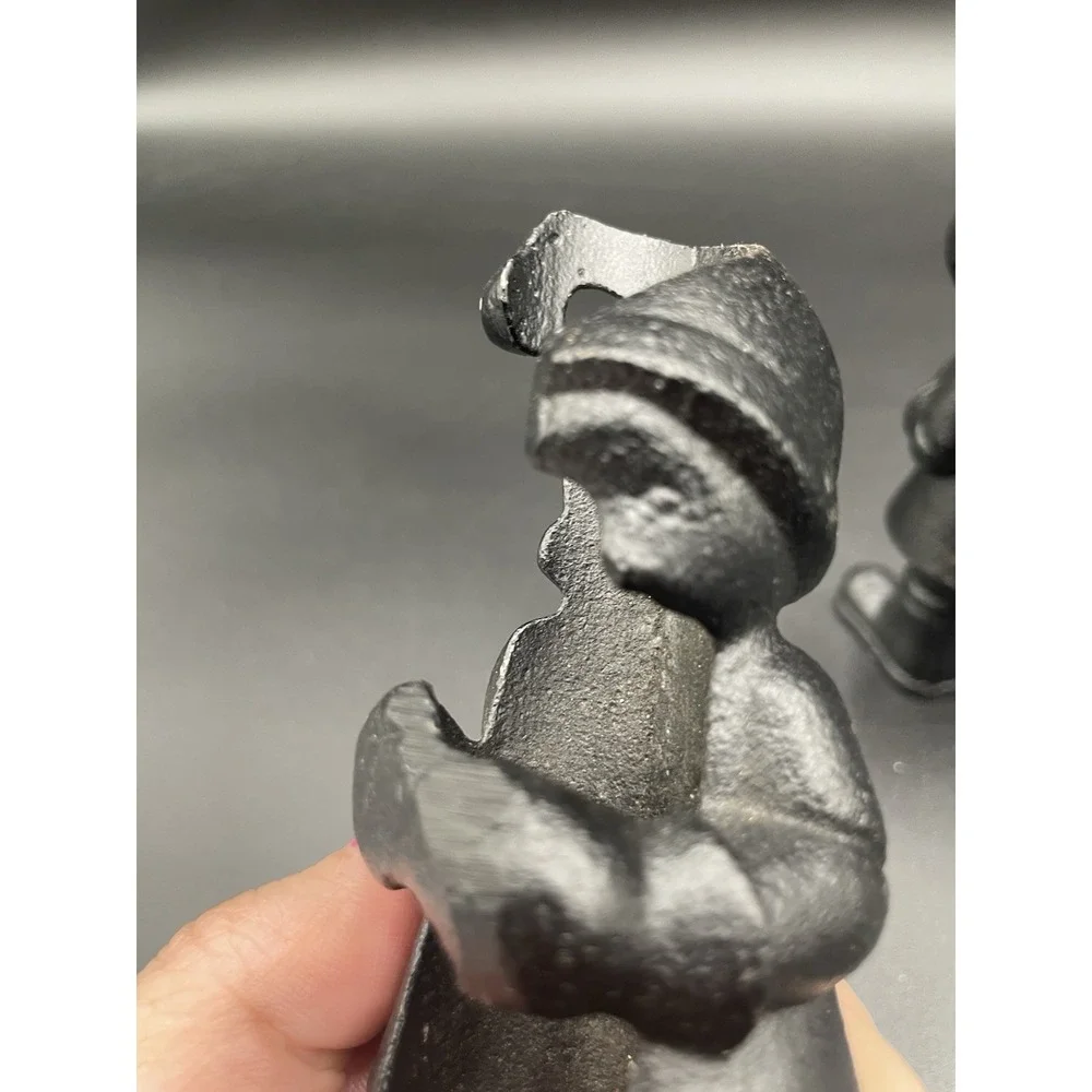 Crate & Barrel Cast Iron Metal Gnome Candleholders